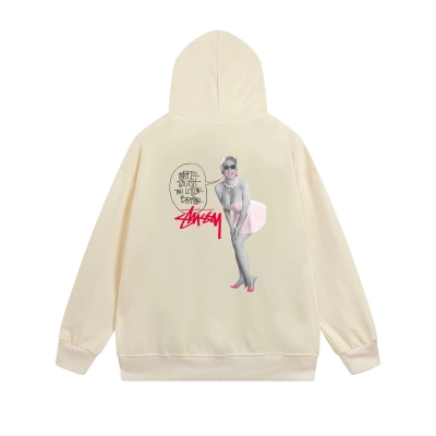 Stussy Skate Tough Pin-up Girl Vintage Portrait Zip Hoodie XB782 02