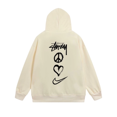 Nike x Stussy Peace Love Swoosh Vertical Icon Zip Hoodie XB789 02