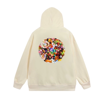 Stussy Plush Doll Pile Circular Collage Zip Hoodie XB795 02