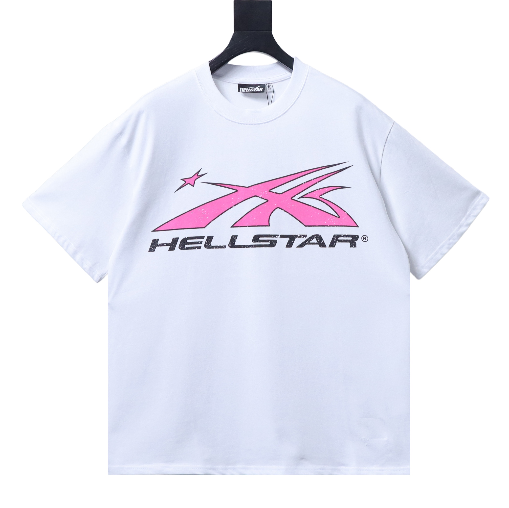Hellstar X Streamline Logotype Flame Silhouette Star Graphic Tee White h110