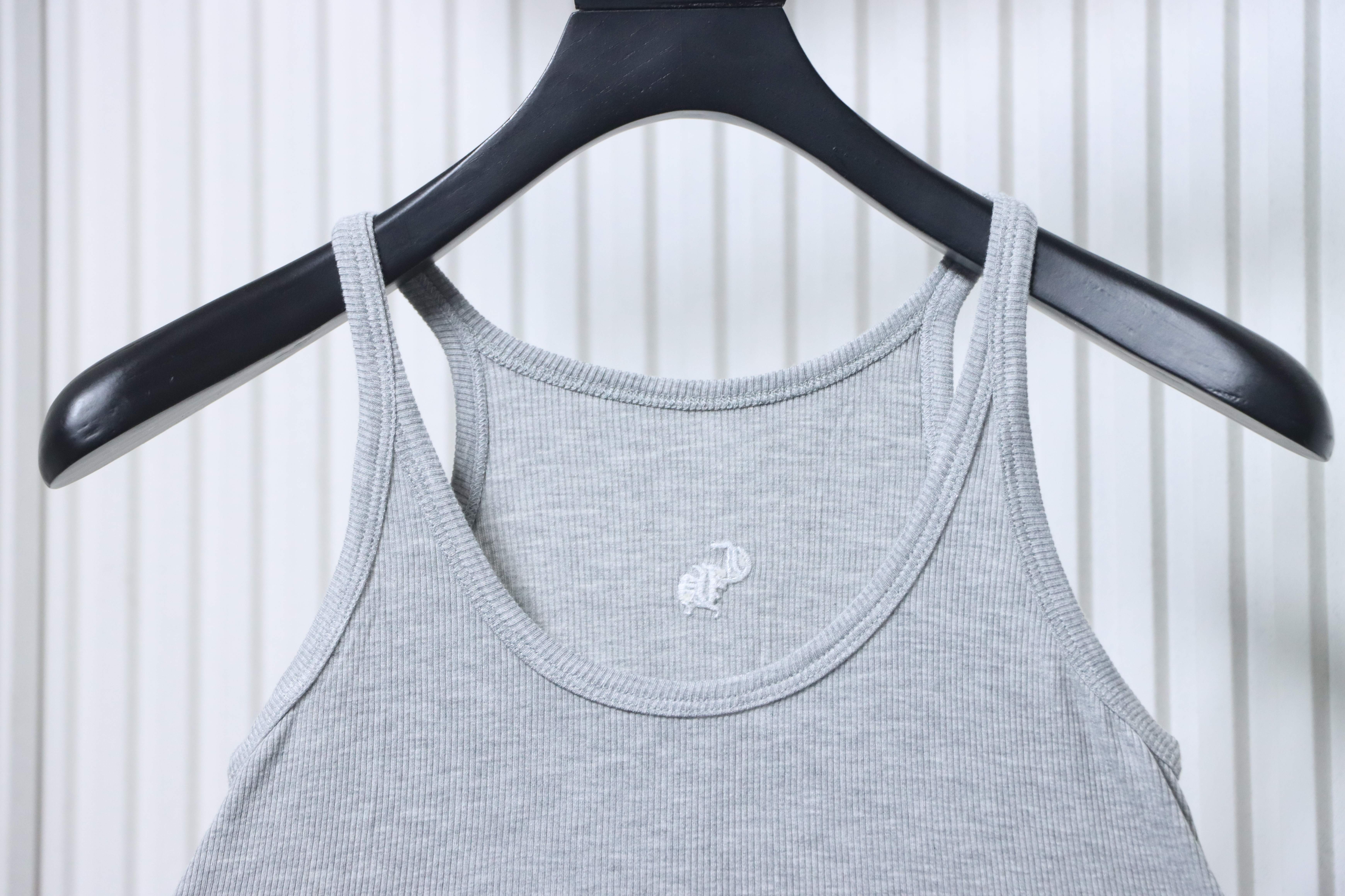 Chrome Hearts Embroidered Ribbed Tank Top - Grey h120