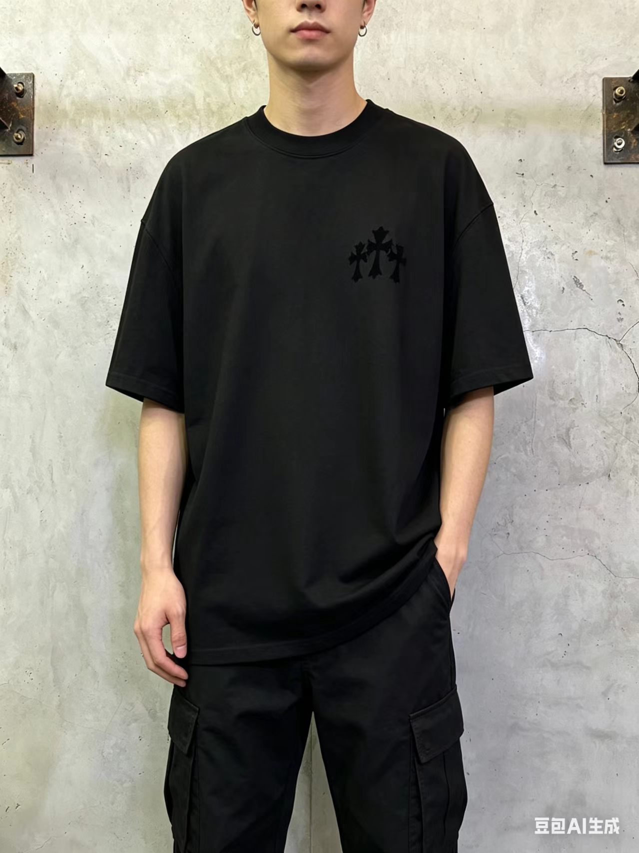 Chrome Hearts Sanskrit Cross Print Tee - Black h130