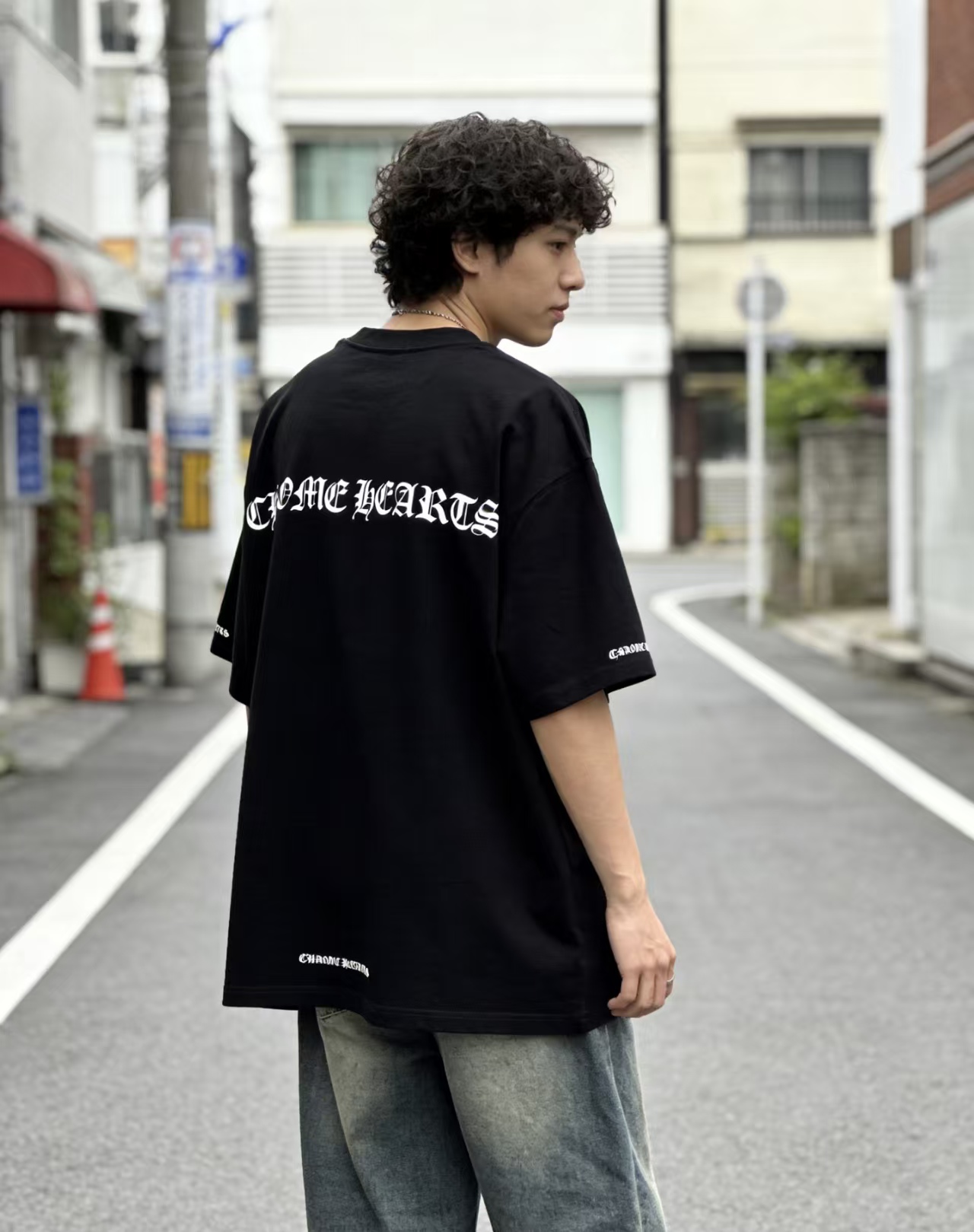 Chrome Hearts Om Mani Padme Hum Script Logo Cotton Tee h130