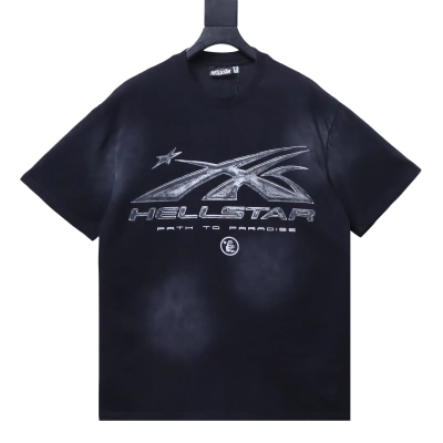 Hellstar X Streamline Logotype Flame Silhouette Star Graphic Tee Black h130 01