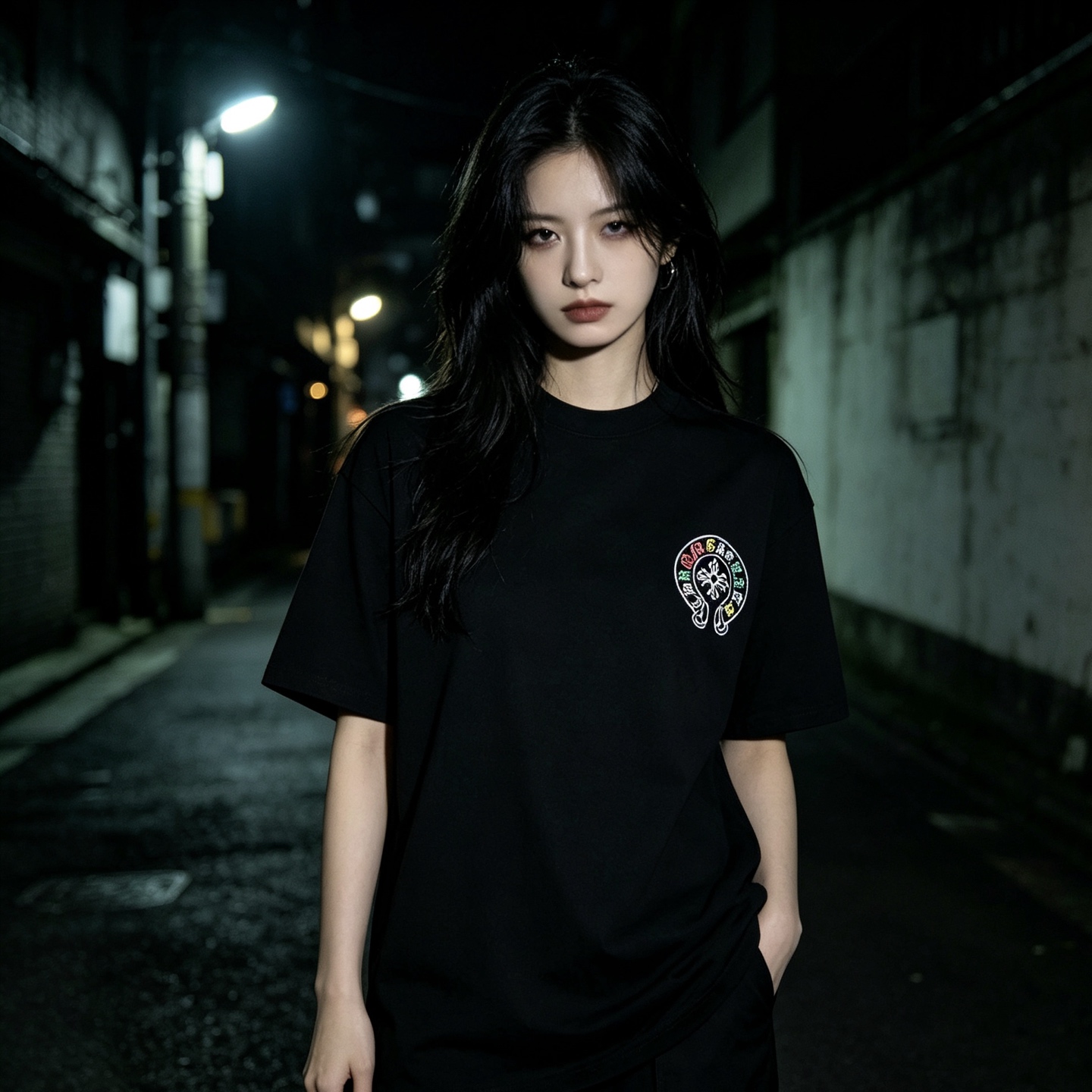 Chrome Hearts Colorful Cross Embroidery Tee Black h150