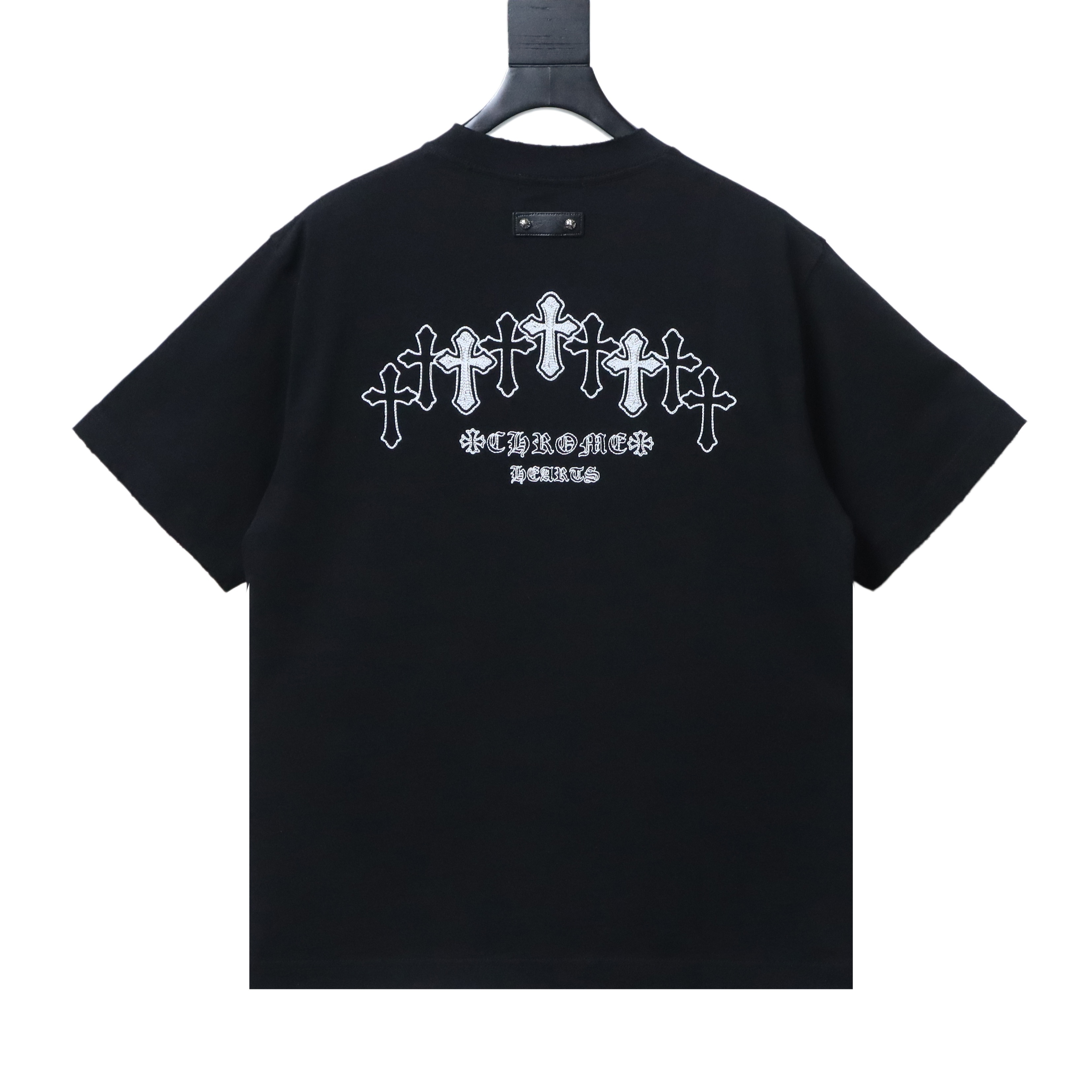 Chrome Hearts Gothic Cross Embroidery Tee - Black h170