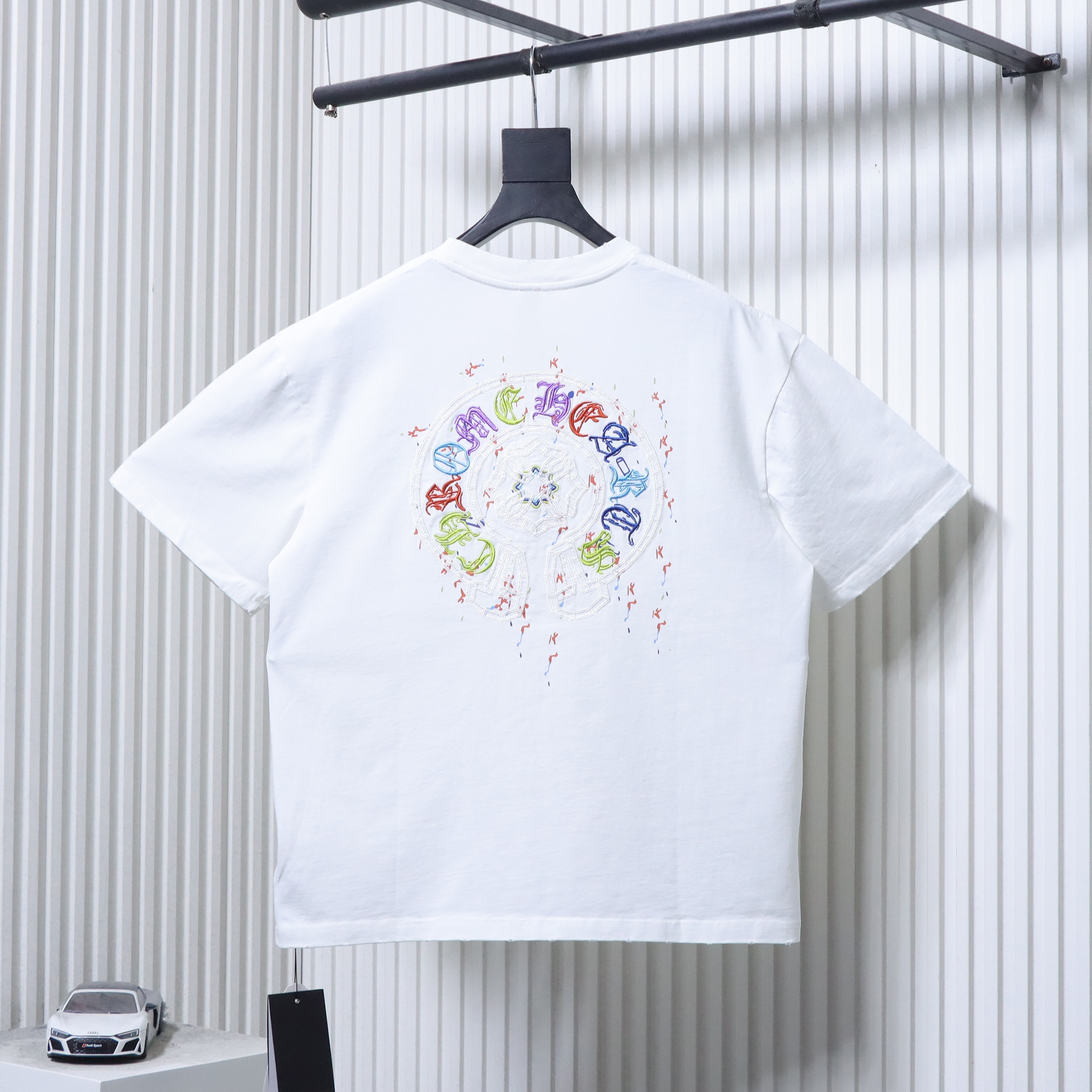 Chrome Hearts Colorful Horseshoe Patch Embroidery Tee - White h170