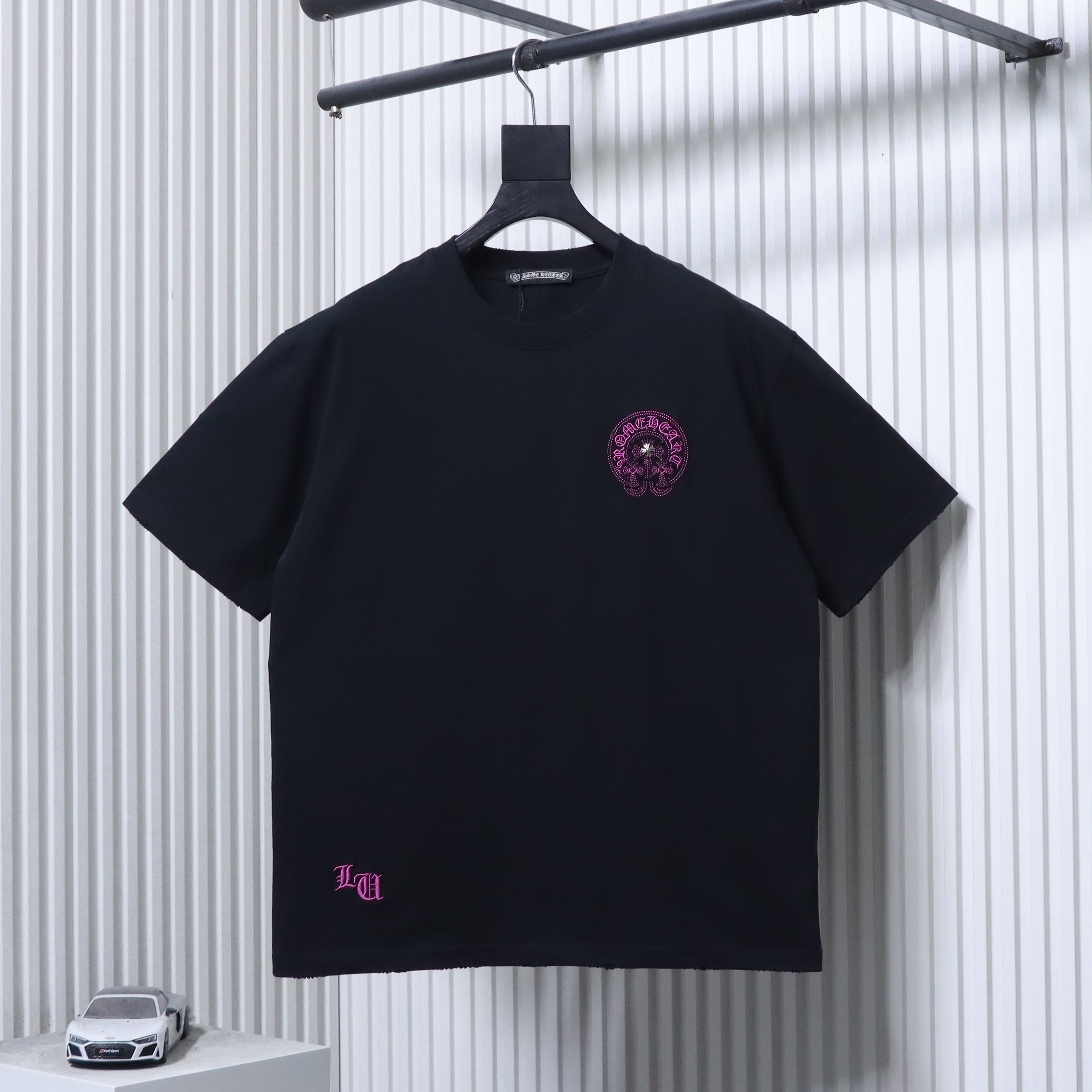 Chrome Hearts Horseshoe Cross Embroidered Tee - Black h170