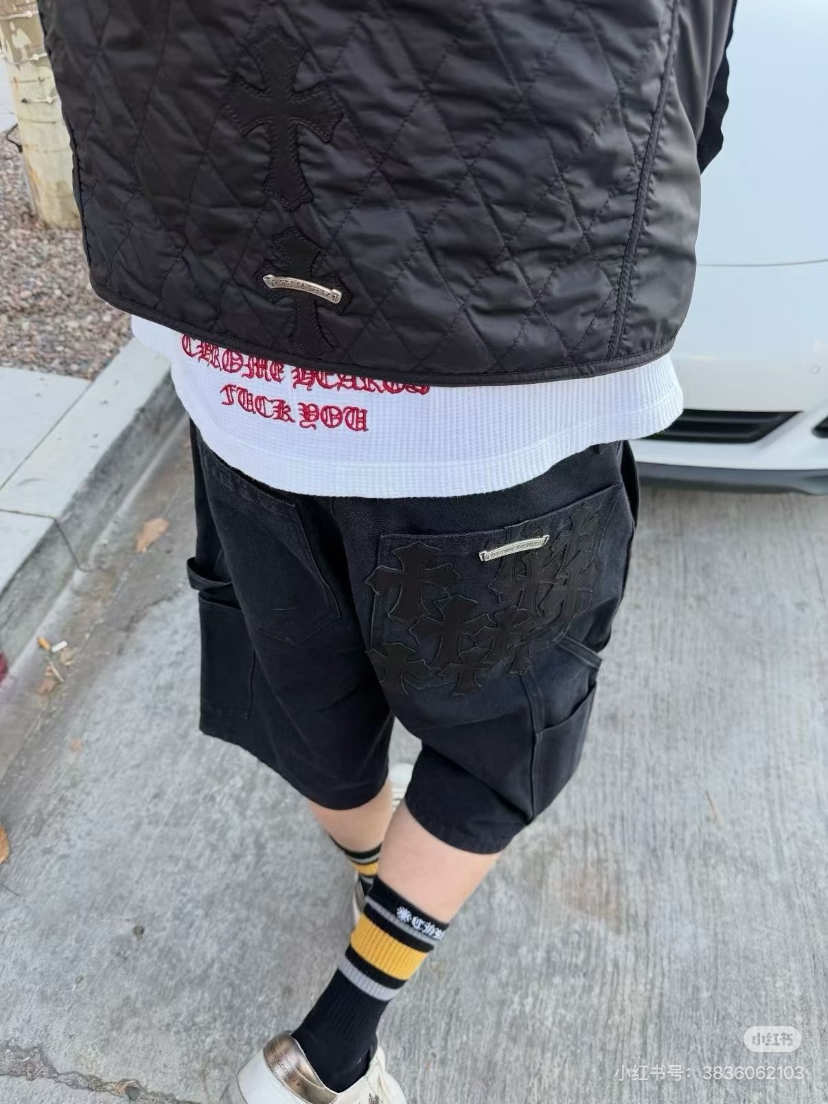 Chrome Hearts Patchwork Metal Denim Shorts - Black h180