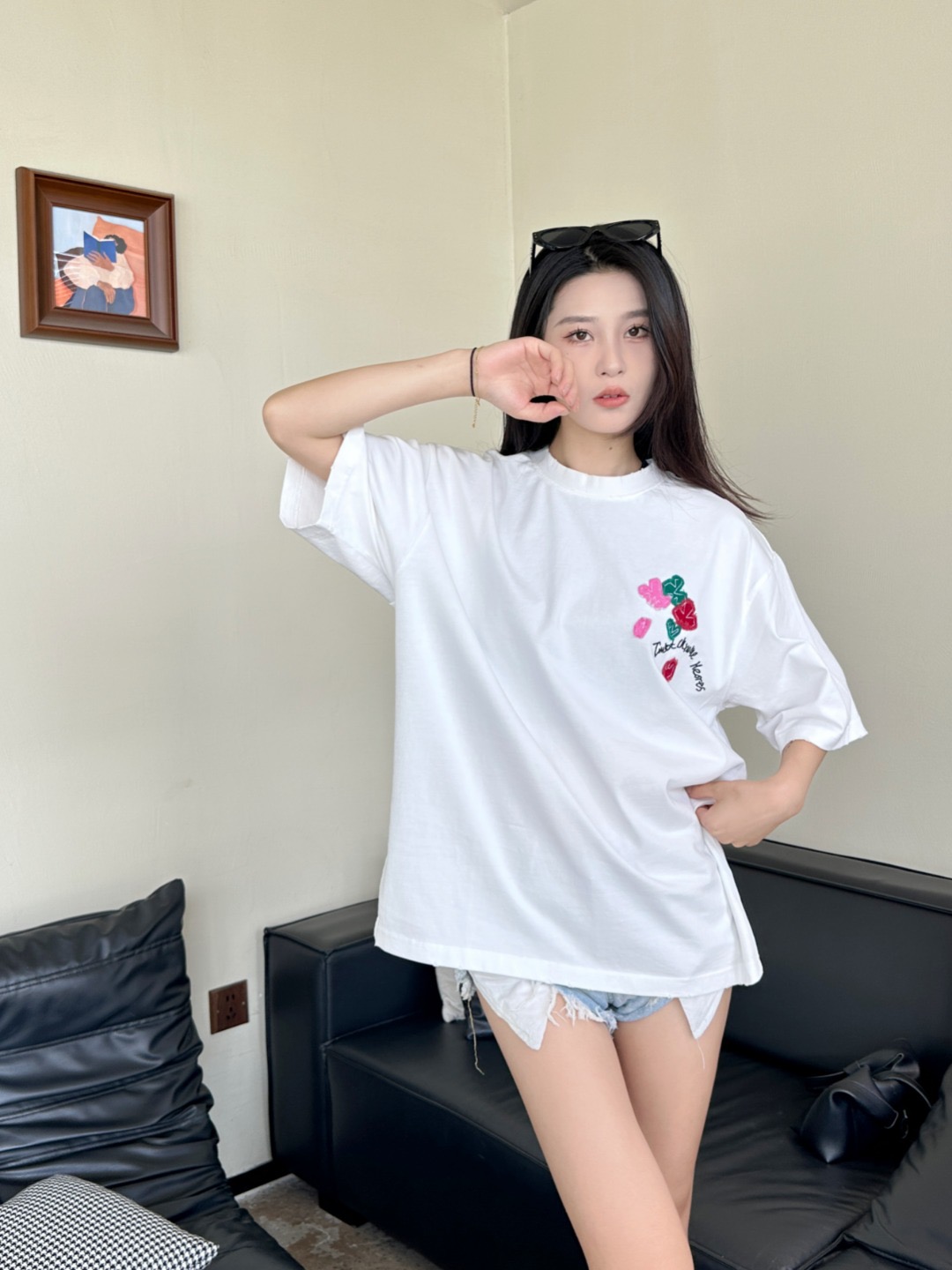 Chrome Hearts Floral Embroidered Tee - White h180