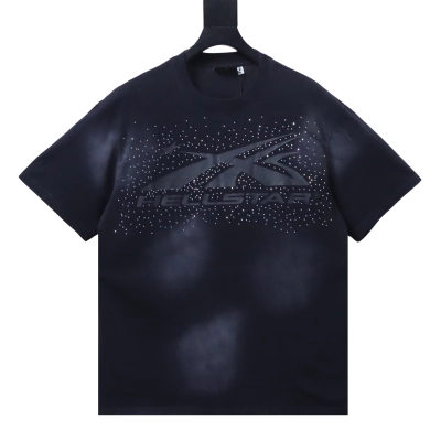 Hellstar Rhinestone Logotype Flame Silhouette Star Graphic Tee Black 01