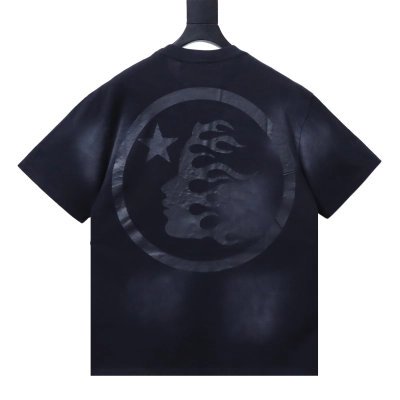 Hellstar Rhinestone Logotype Flame Silhouette Star Graphic Tee Black 02