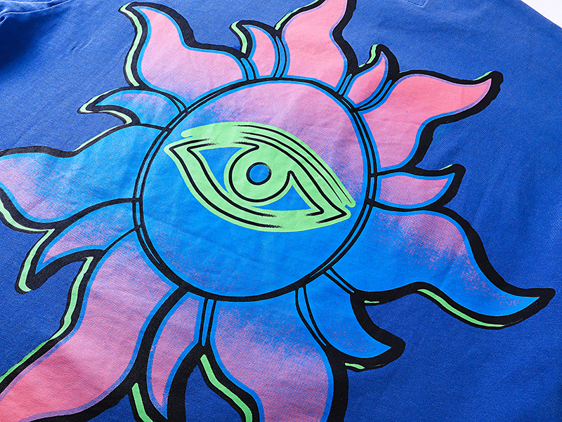 Godspeed UFO Sunset Skyline Graphic Washed Tee - Blue &amp; Black P120 1125#