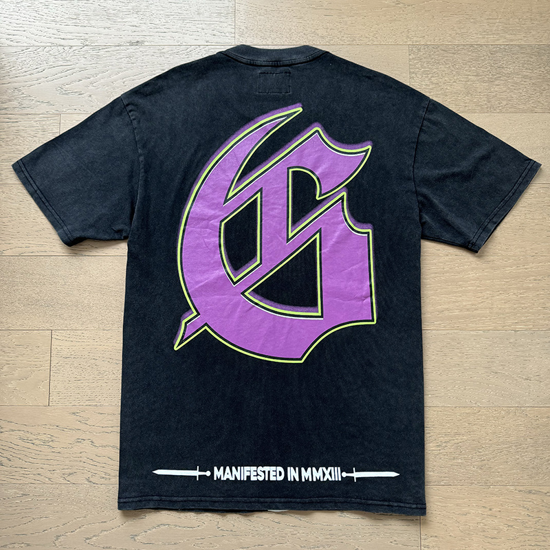 Godspeed Skull Mirror Graphic Tee Washed Black P120 1169#