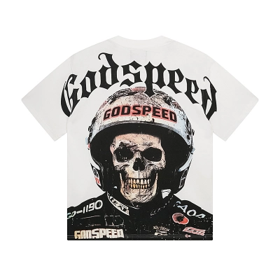 Godspeed Racing‑Skull Graphic Oversized Short‑Sleeve Tee P120 3076# 02