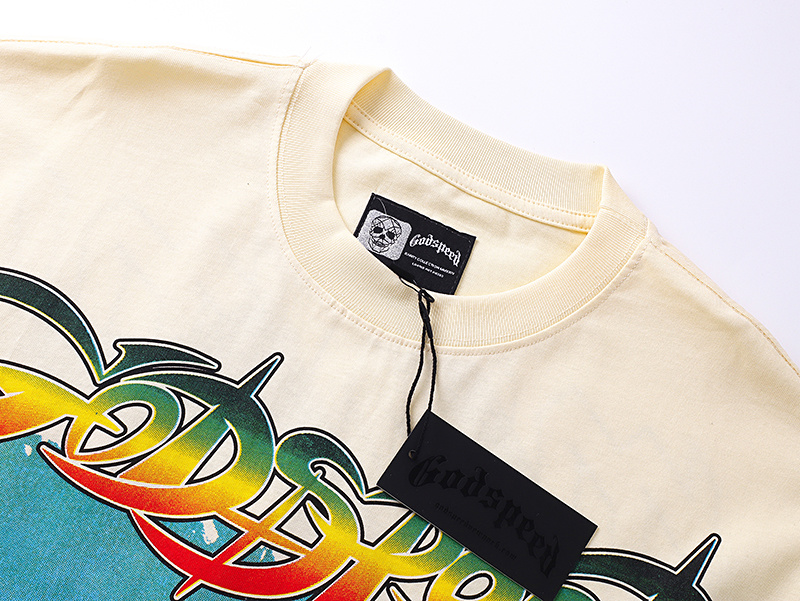 Godspeed Surfing Skeleton Beach Graphic Tee Cream P120 3117#