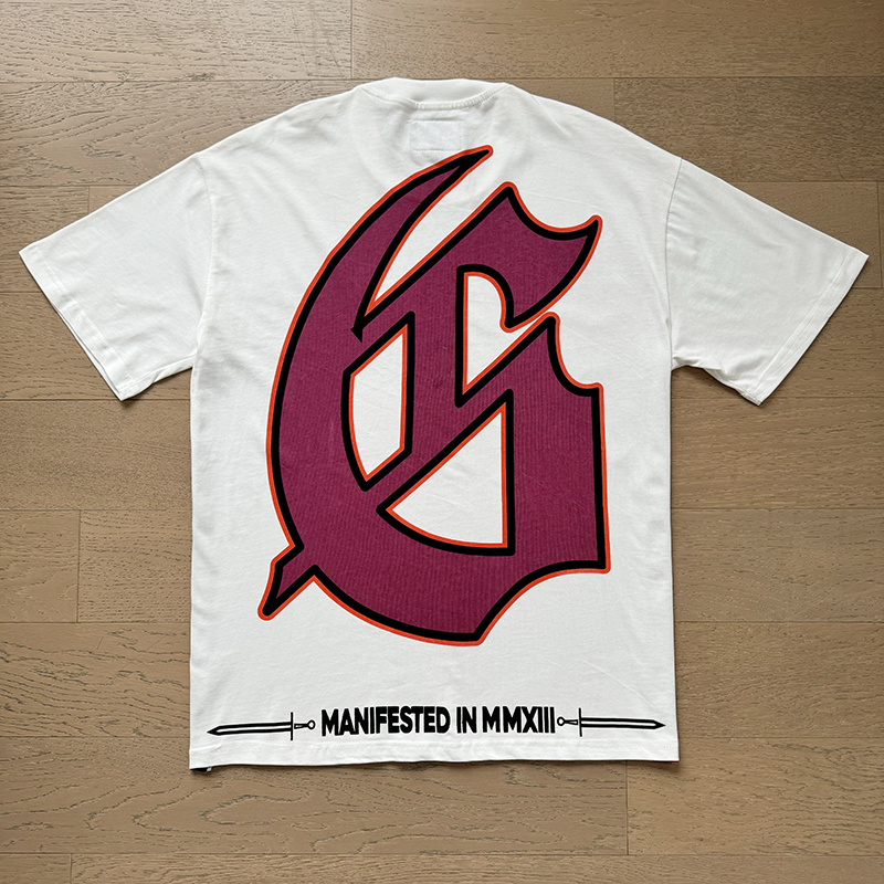Godspeed Skull Football Helmet Graphic Washed Tee - White P120 3122#