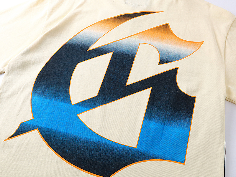 Godspeed Chrome Robot &amp; Blue Logo Graphic Beige Tee P120 3126#