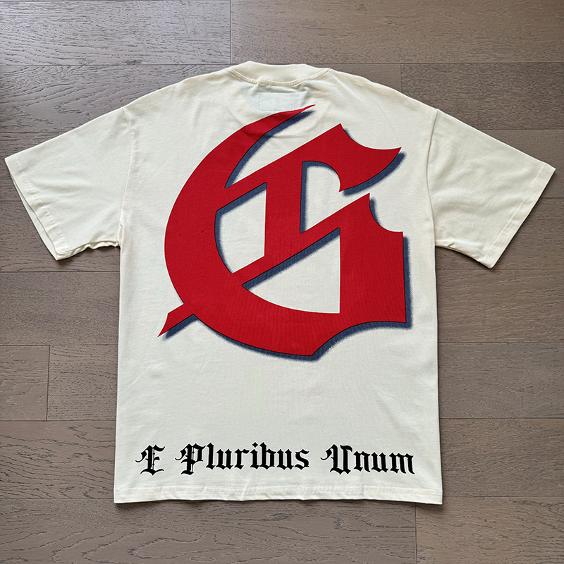 Godspeed Sunset Palm &amp; Red Logo Graphic Cream Tee P120 3129#