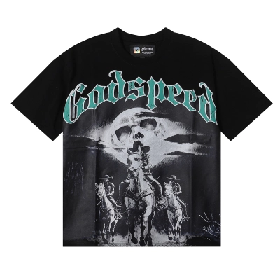Godspeed Skull Cowboy Graphic Tee - Black/Gray P120 7001 02