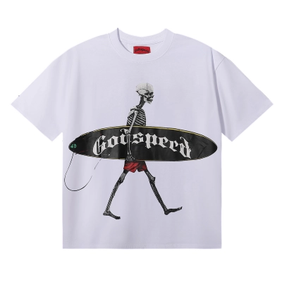 Godspeed Surf Skeleton Graphic Tee - White/Beige/Black P120 7018 02