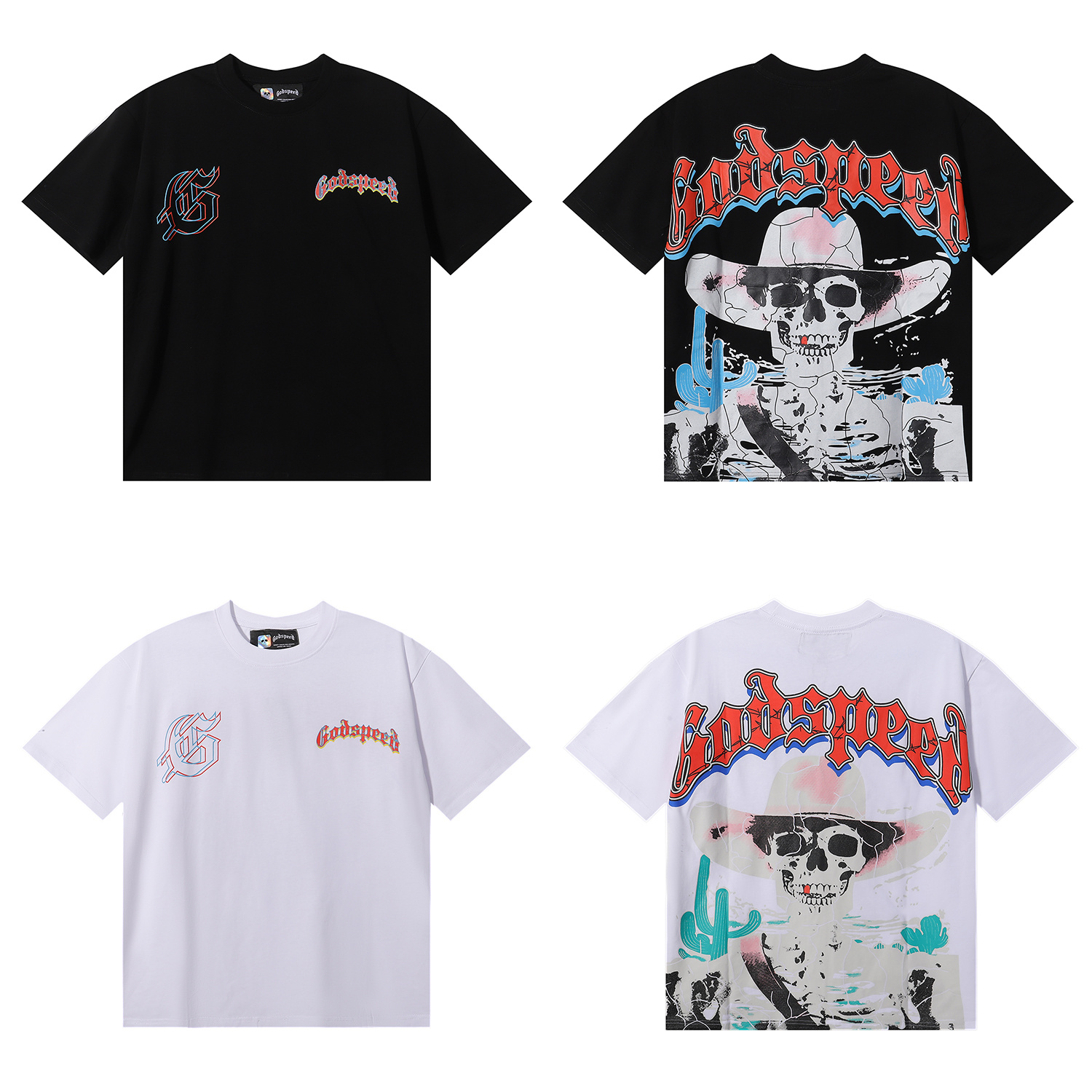 Godspeed Western Skeleton Cowboy Graphic Tee P120 7023