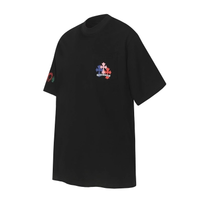 Chrome Hearts Rainbow Multi‑Cross Pocket‑Style Two‑Tone Casual Tee P130 2203 02