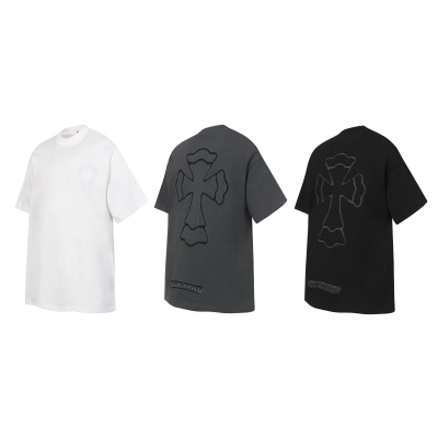 Chrome Hearts Multi-Layer Patch Big Cross Three Tone Crew Neck Tee P130 2215 01