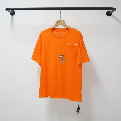 Chrome Hearts Build‑Link Soccer‑Face Graphic Orange Pocket Short‑Sleeve Tee P130 2217 02
