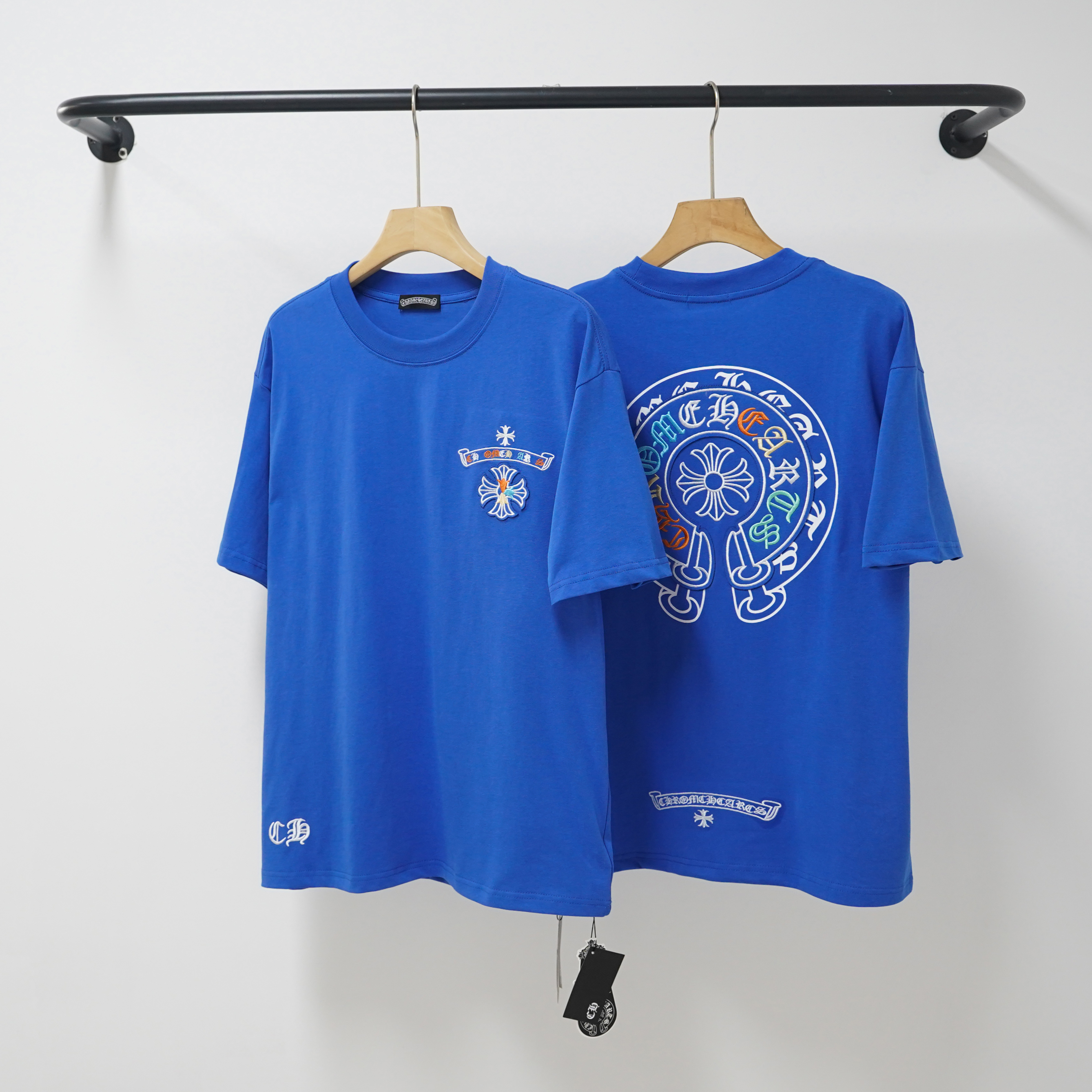 Chrome Hearts Multi-Color Embroidery Horseshoe Cross Four Tone Crew Neck Tee P130 2227