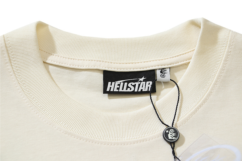 Hellstar Studios Inc. Records Flame Graphic Tee - White/Cream P140 587#