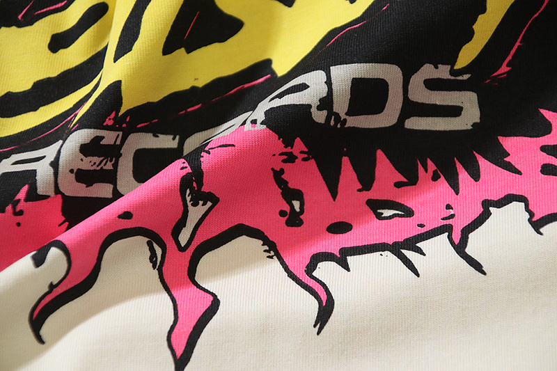 Hellstar Studios Inc. Records Flame Graphic Tee - White/Cream P140 587#