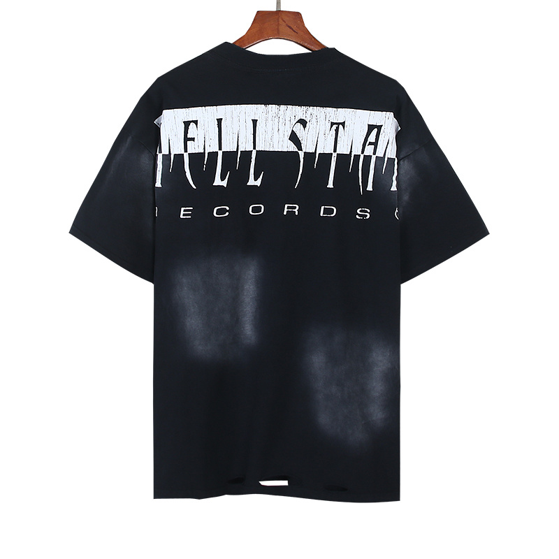 Hellstar Double‑Sided Portrait‑Print Black Tee P140 6782#