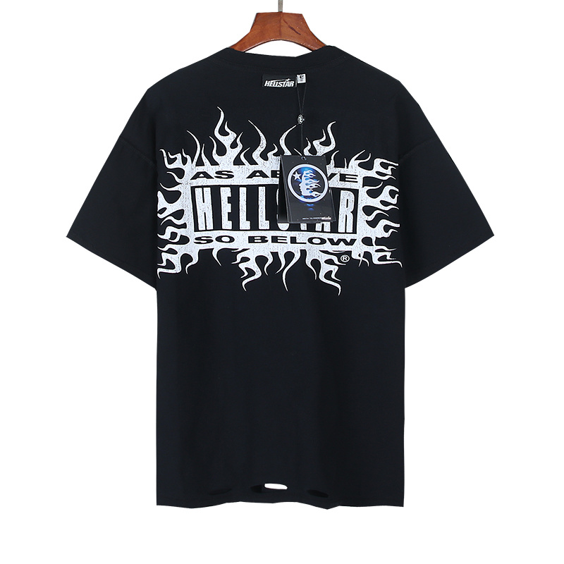 Hellstar Double‑Sided Portrait‑Print Black Tee P140 6782#