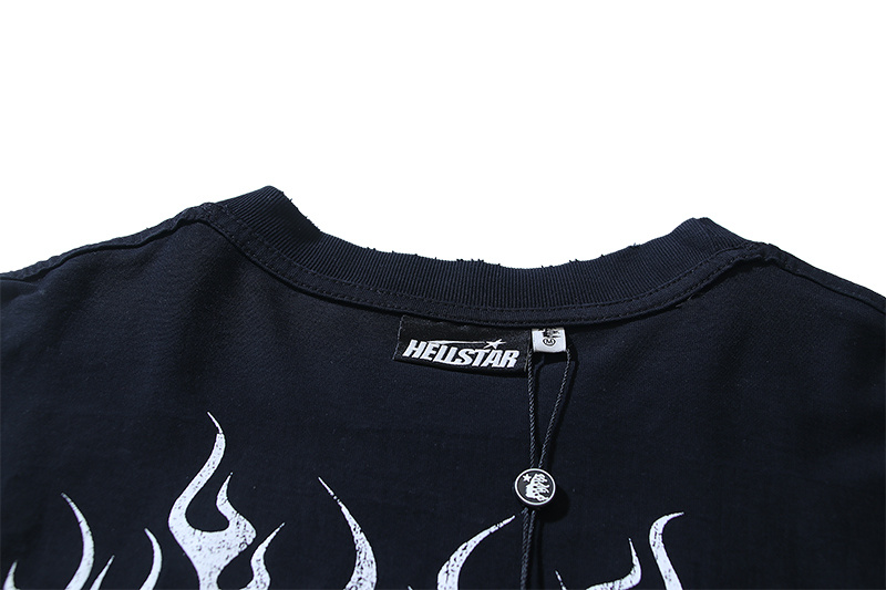 Hellstar Double‑Sided Portrait‑Print Black Tee P140 6782#