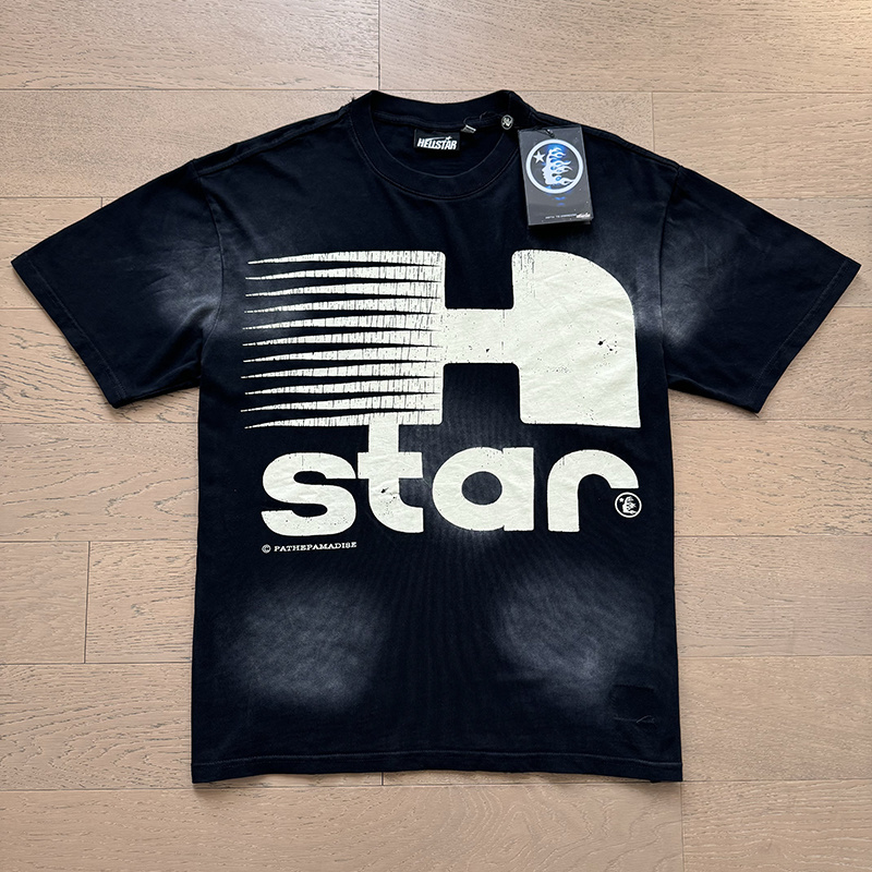 Hellstar Speed Line H Logo Graphic Tee Black P140 6792#