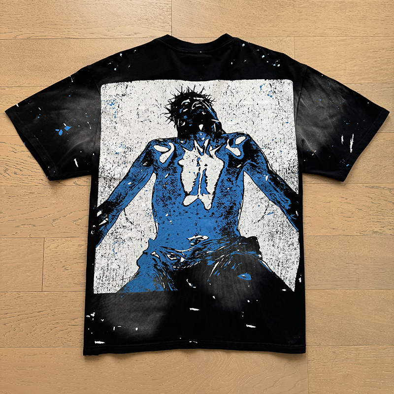Hellstar Mercy Jesus Portrait Graphic Tee Black P140 6796#