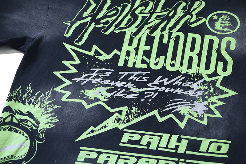 Hellstar Records Path To Paradise Heaven Sounds Graphic Tee Black P140 6798#