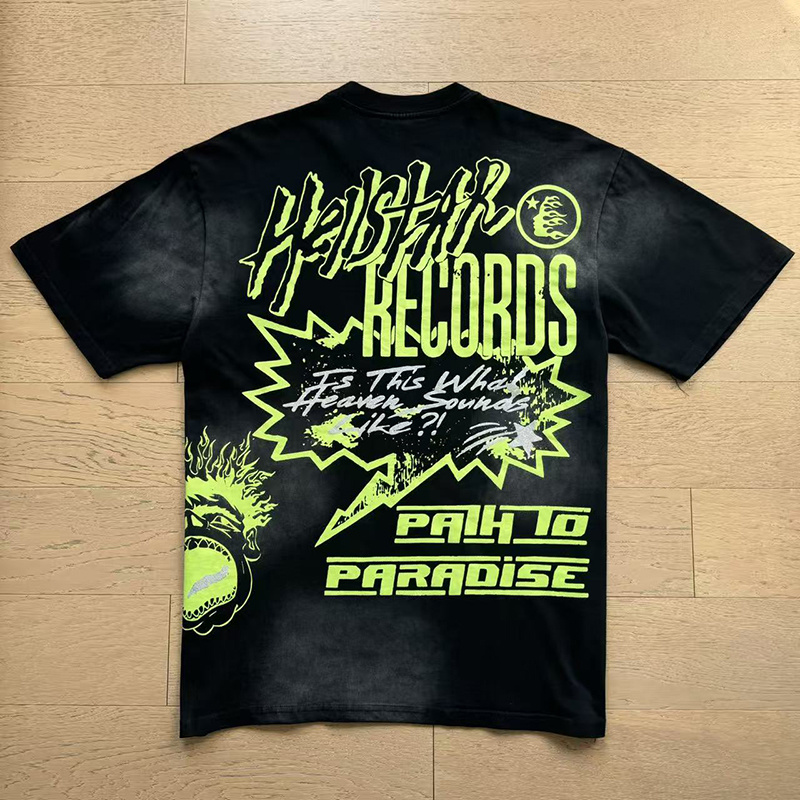 Hellstar Records Path To Paradise Heaven Sounds Graphic Tee Black P140 6798#