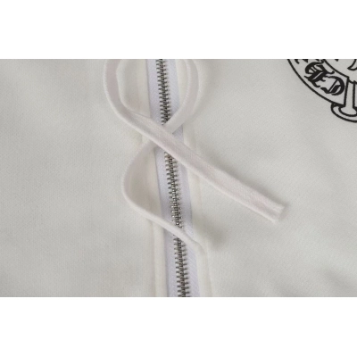 Chrome Hearts Horseshoe Cross Zip Hoodie Black/White P200 Y56# 02