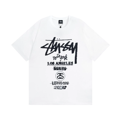 Stussy Global‑City List Graphic Oversized Short‑Sleeve Tee XB914 02