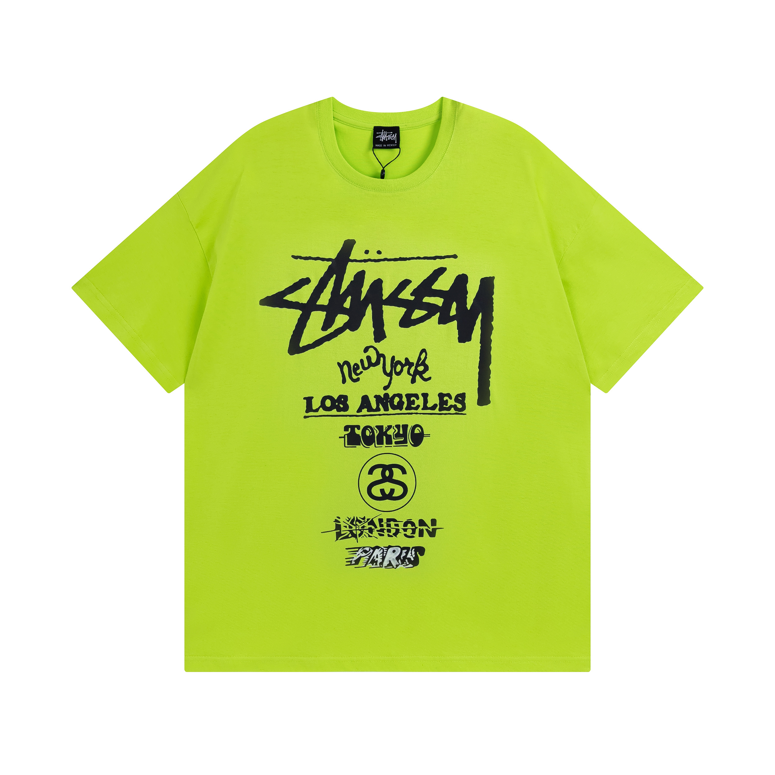 Stussy Global‑City List Graphic Oversized Short‑Sleeve Tee XB914