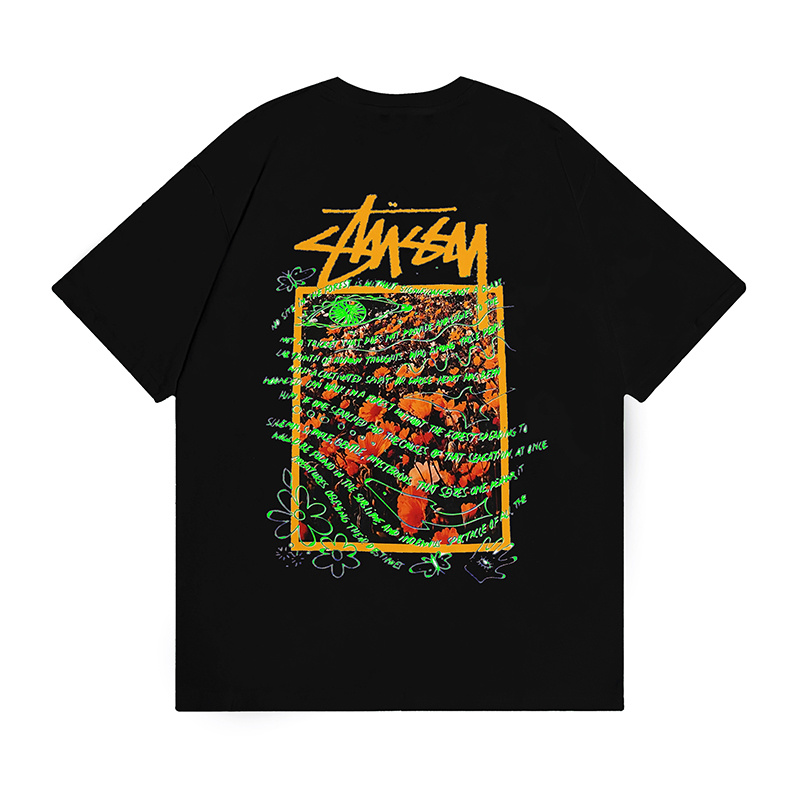 Stussy Abstract‑Graffiti Framed‑Art Graphic Oversized Short‑Sleeve Tee XB933