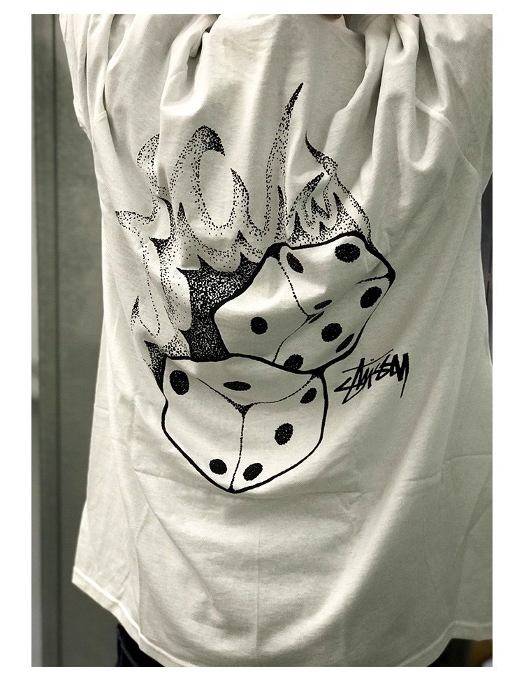 Stussy Flame‑Dice Graphic Oversized Short‑Sleeve Tee XB935