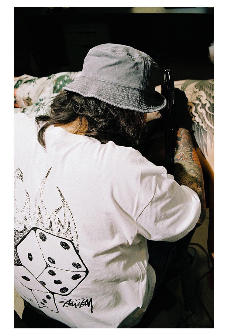 Stussy Flame‑Dice Graphic Oversized Short‑Sleeve Tee XB935