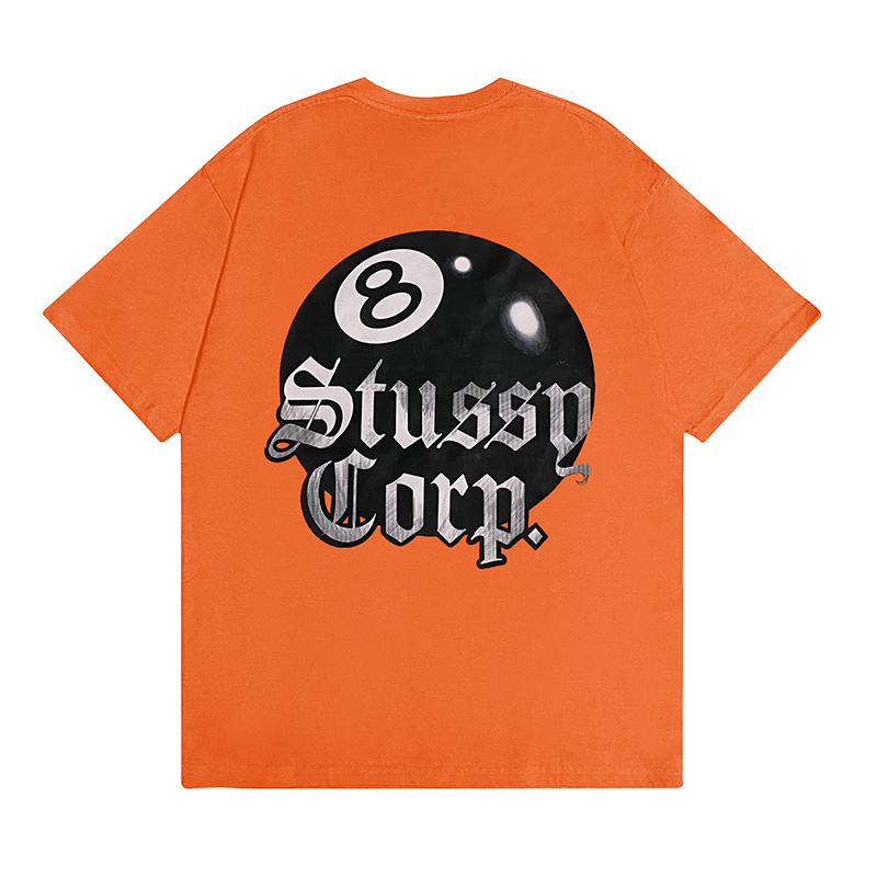Stussy 8‑Ball Gothic‑Font Corp Graphic Oversized Short‑Sleeve Tee XB940