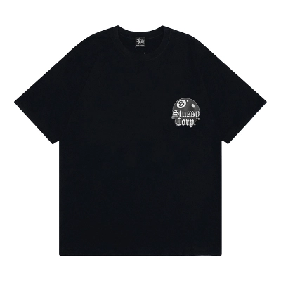Stussy 8‑Ball Gothic‑Font Corp Graphic Oversized Short‑Sleeve Tee XB940 02