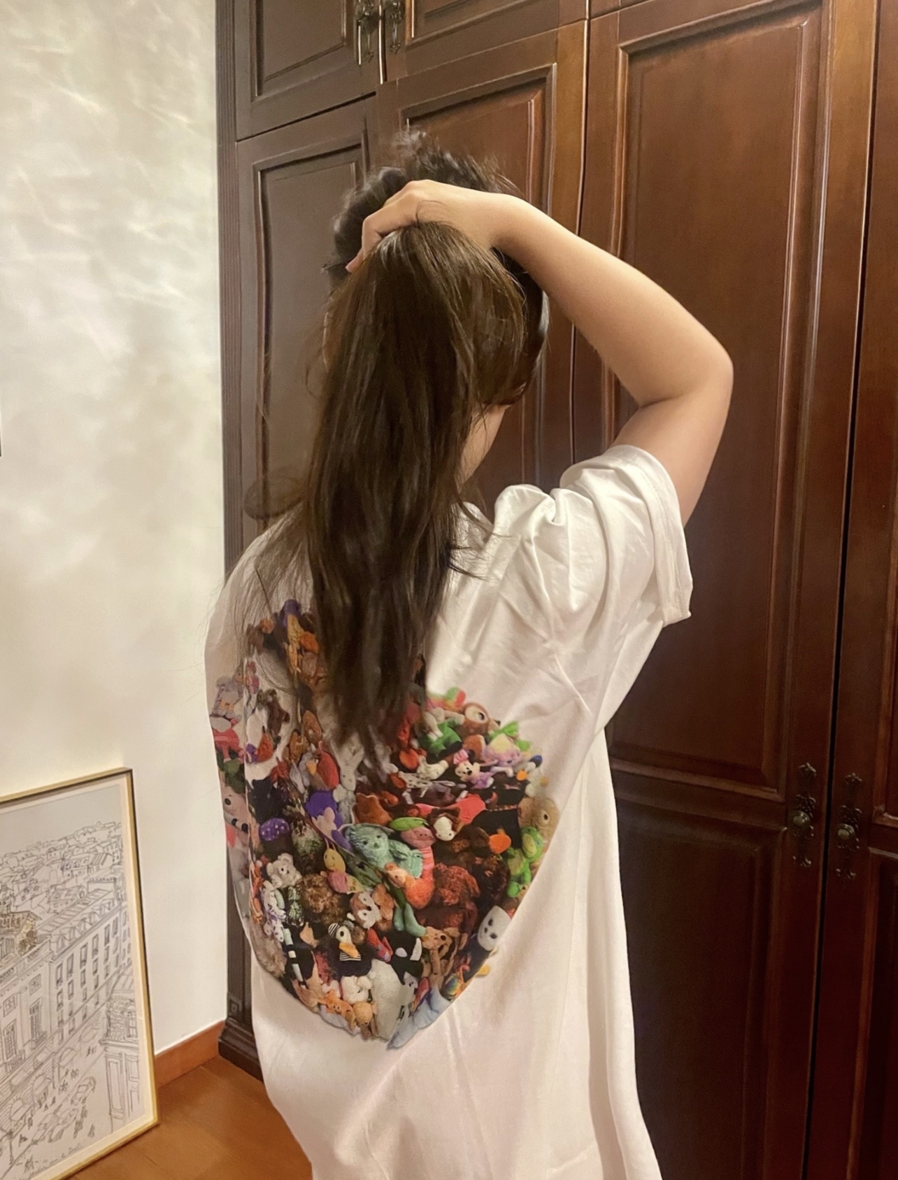 Stussy Circular‑Plush‑Doll Collage Graphic Oversized Short‑Sleeve Tee XB946