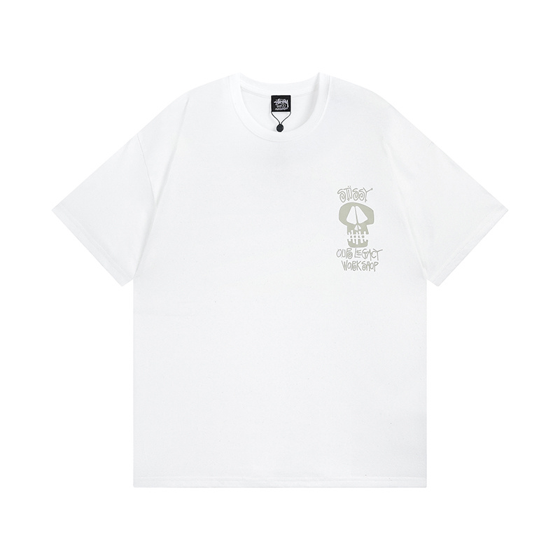 Stussy Skull Workshop Hand‑Draw Graphic Short‑Sleeve Tee XB975