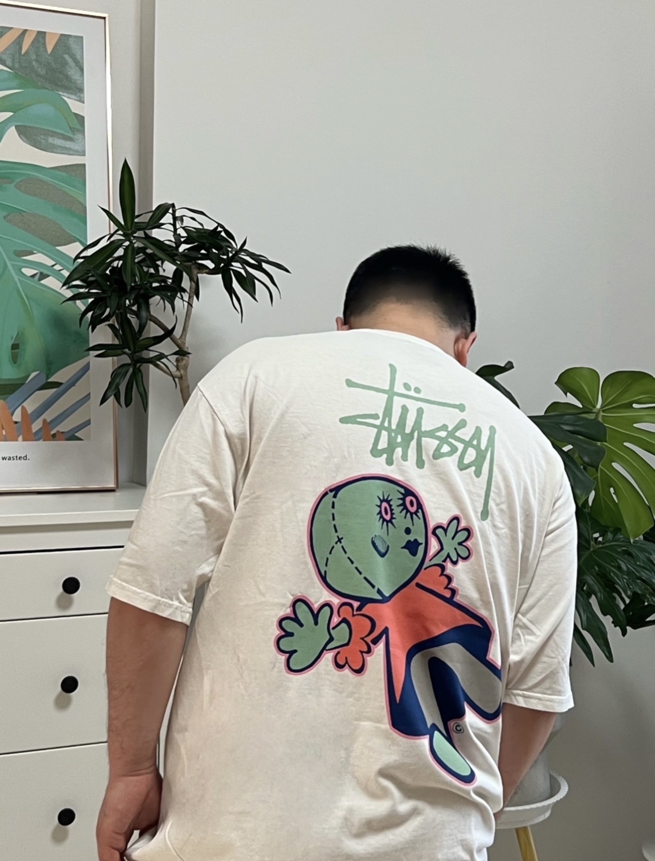 Stussy Voodoo Doll Cartoon Graphic Short‑Sleeve Tee XB976